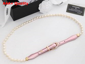 Chanel Chain Belt Glass Pearls Lambskin and Metal Light Pink and Pearly White Ref AA9708 Replica