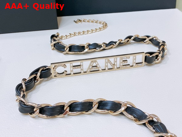 Chanel Chain Belt Lambskin Gold Tone Metal and Strass AA9275 Replica