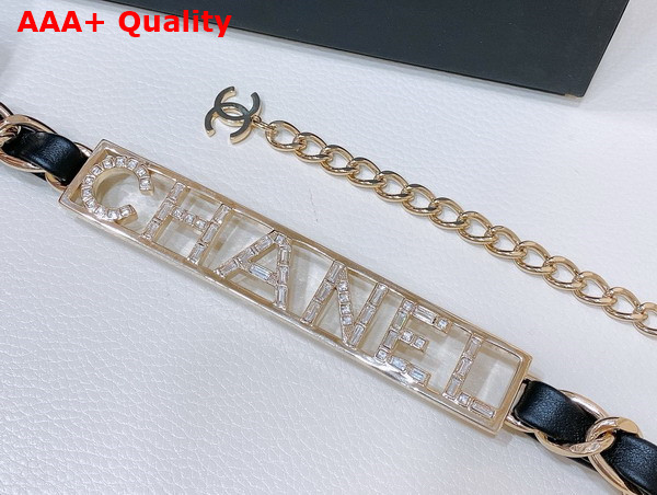 Chanel Chain Belt Lambskin Gold Tone Metal and Strass AA9275 Replica