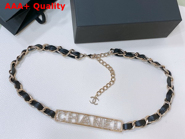 Chanel Chain Belt Lambskin Gold Tone Metal and Strass AA9275 Replica