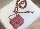 Chanel Chain Belt with Micro Mini Classic Bag Charm Antique Rose Lambskin