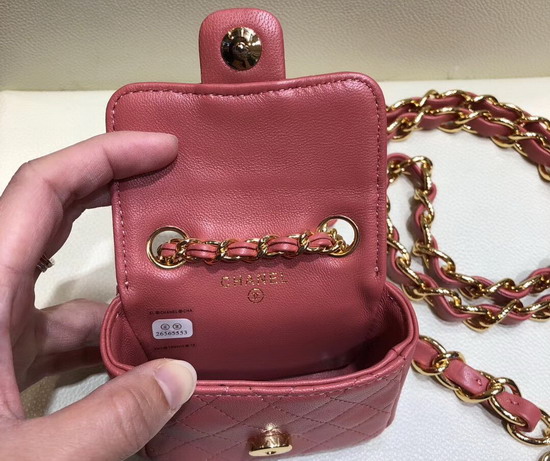 Chanel Chain Belt with Micro Mini Classic Bag Charm Antique Rose Lambskin