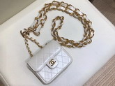 Chanel Chain Belt with Micro Mini Classic Bag Charm in Ivory Lambskin