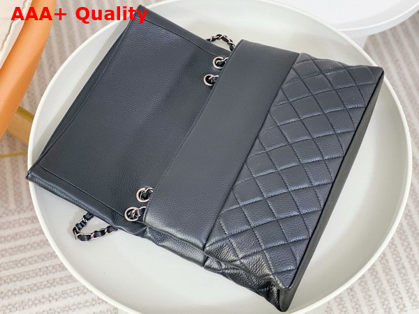 Chanel Chain Shoulder Bag in Black Grained Calfskin Replica