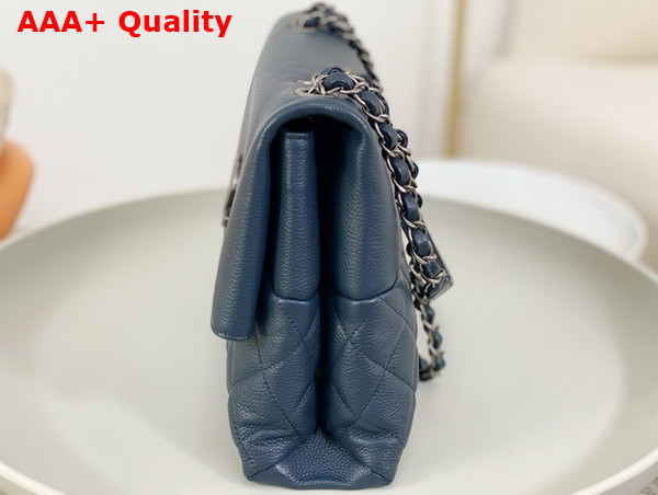 Chanel Chain Shoulder Bag in Blue Grained Calfskin Replica