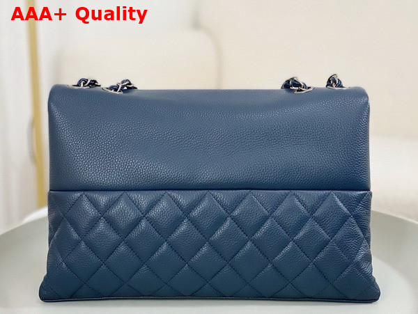 Chanel Chain Shoulder Bag in Blue Grained Calfskin Replica