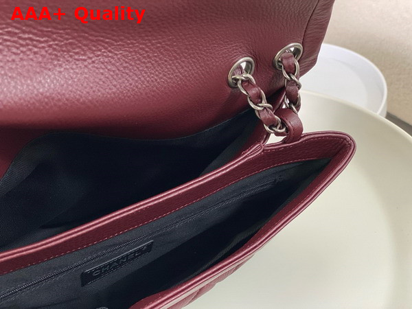 Chanel Chain Shoulder Bag in Burgundy Grained Calfskin Replica