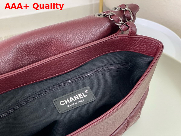 Chanel Chain Shoulder Bag in Burgundy Grained Calfskin Replica