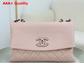 Chanel Chain Shoulder Bag in Pink Grained Calfskin Replica