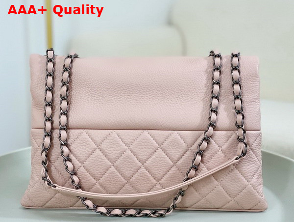 Chanel Chain Shoulder Bag in Pink Grained Calfskin Replica