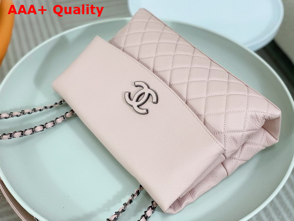 Chanel Chain Shoulder Bag in Pink Grained Calfskin Replica