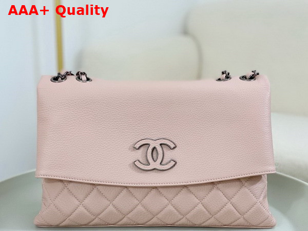 Chanel Chain Shoulder Bag in Pink Grained Calfskin Replica