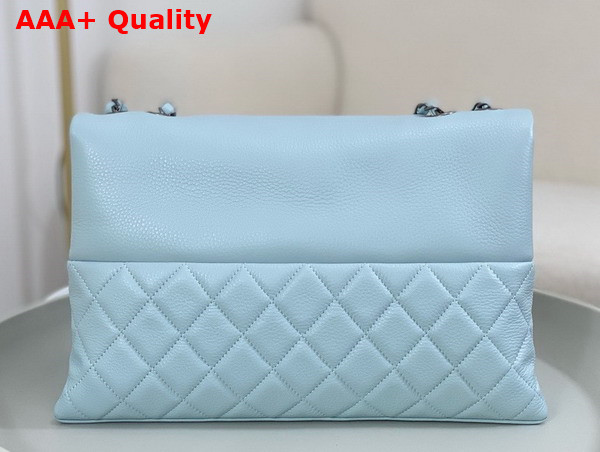 Chanel Chain Shoulder Bag in Sky Blue Grained Calfskin Replica