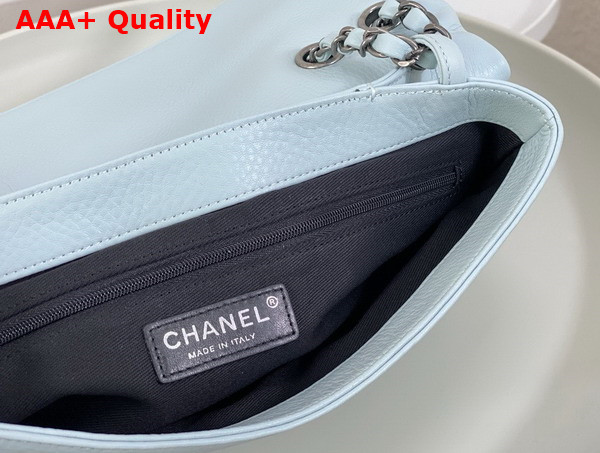 Chanel Chain Shoulder Bag in Sky Blue Grained Calfskin Replica