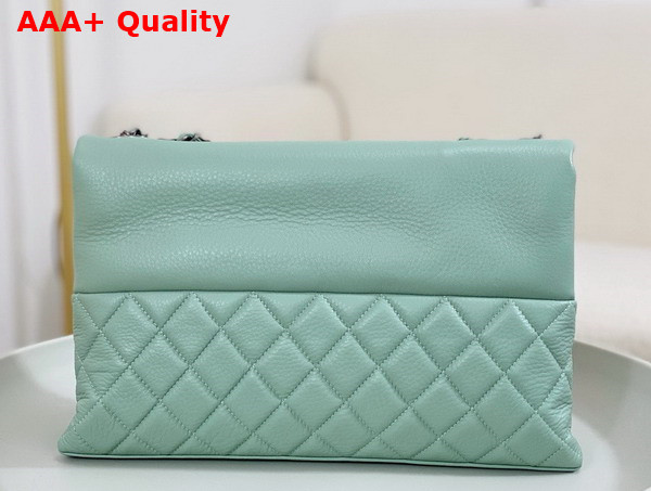 Chanel Chain Shoulder Bag in Turquoise Grained Calfskin Replica