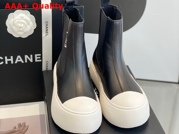 Chanel Chelsea Ankle Boots in Black Calfskin Replica