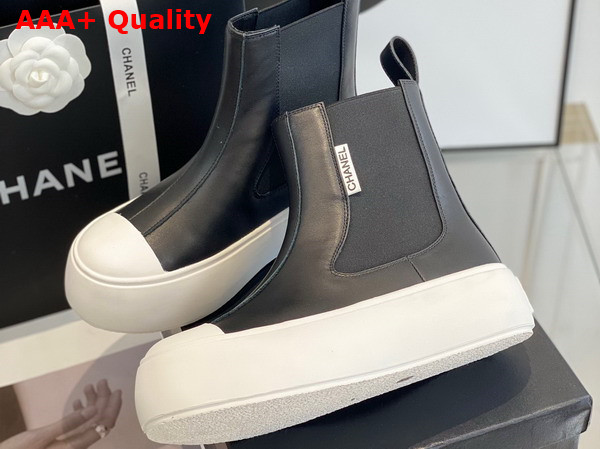 Chanel Chelsea Ankle Boots in Black Calfskin Replica