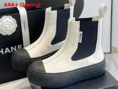 Chanel Chelsea Ankle Boots in White Calfskin Replica