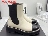 Chanel Chelsea Boots in White and Black Calfskin Replica