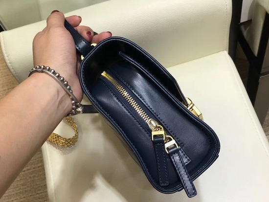 Chanel Chevron Flap Bag Calfskin Gold Tone Metal A57491 Blue