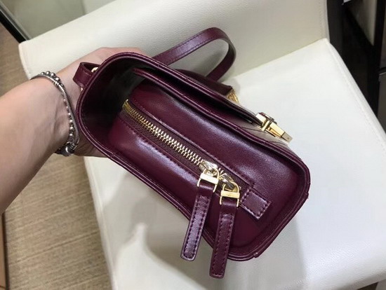 Chanel Chevron Flap Bag Calfskin Gold Tone Metal A57491 Burgundy