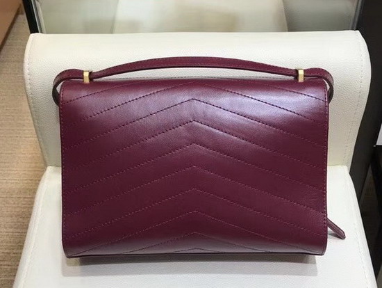 Chanel Chevron Flap Bag Calfskin Gold Tone Metal A57491 Burgundy