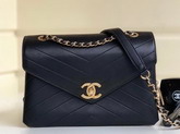 Chanel Chevron Flap Bag in Black A57431