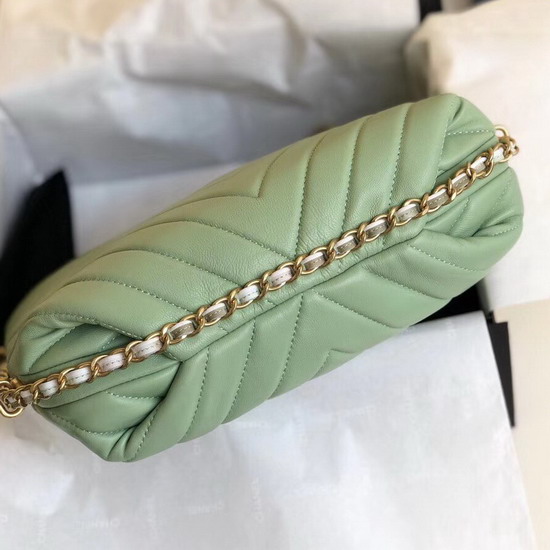 Chanel Chevron Hobo Bag in Apple Green Lambskin