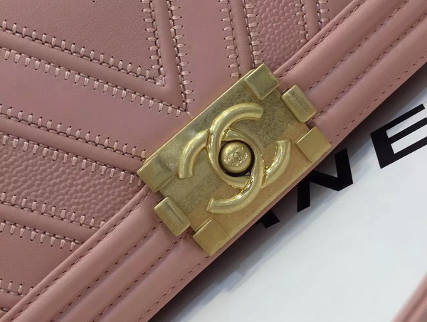 Chanel Chevron Le Boy Pink Calfskin for Sale