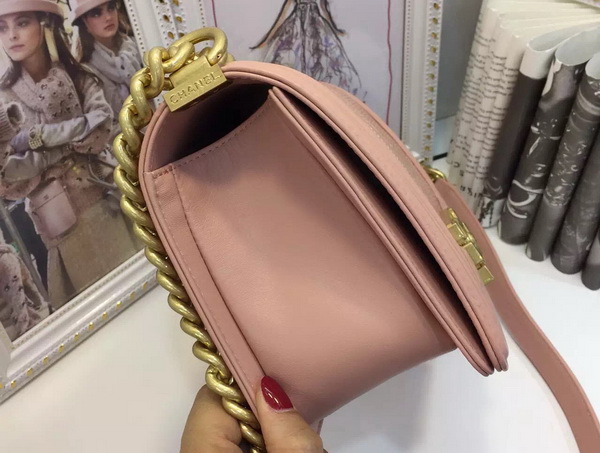 Chanel Chevron Le Boy Pink Calfskin for Sale