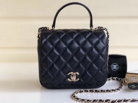 Chanel Citizen Chic Mini Flap Bag with Top Handle Black Lambskin