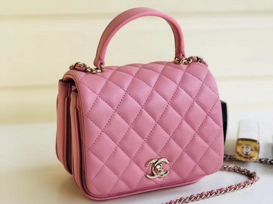 Chanel Citizen Chic Mini Flap Bag with Top Handle Pink Lambskin