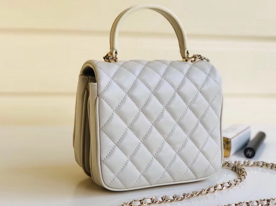 Chanel Citizen Chic Mini Flap Bag with Top Handle White Lambskin