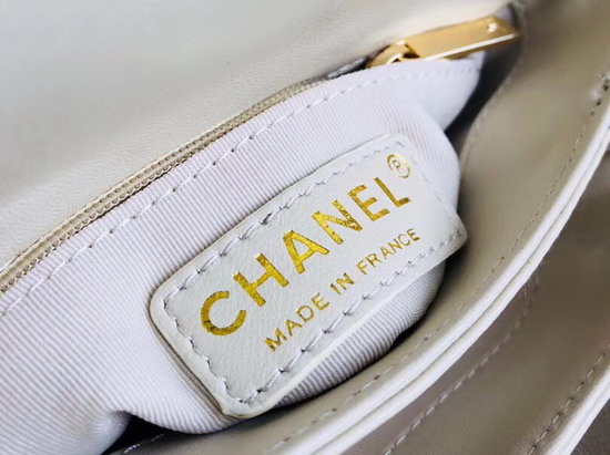 Chanel Citizen Chic Mini Flap Bag with Top Handle White Lambskin