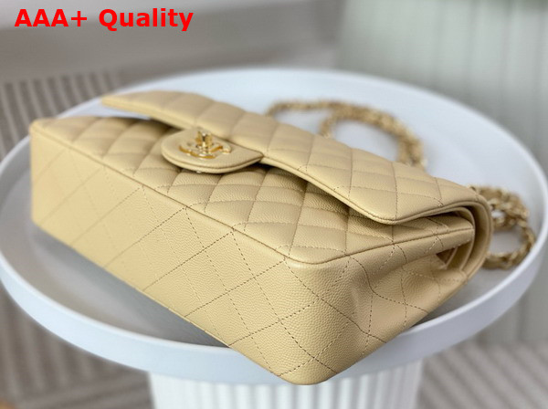 Chanel Classic 11 12 Handbag in Beige Shiny Grained Calfskin Gold Tone Metal Ref A01112 Replica