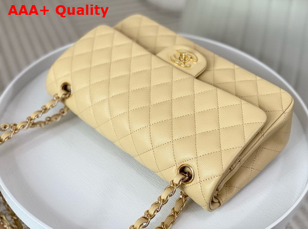 Chanel Classic 11 12 Handbag in Beige Shiny Grained Calfskin Gold Tone Metal Ref A01112 Replica