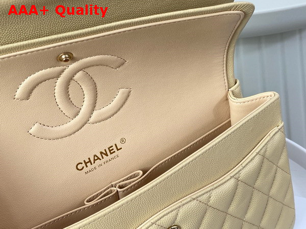 Chanel Classic 11 12 Handbag in Beige Shiny Grained Calfskin Gold Tone Metal Ref A01112 Replica