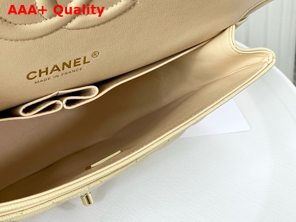 Chanel Classic 11 12 Handbag in Beige Shiny Grained Calfskin Gold Tone Metal Ref A01112 Replica