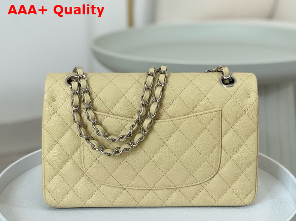 Chanel Classic 11 12 Handbag in Beige Shiny Grained Calfskin Silver Tone Metal Ref A01112 Replica