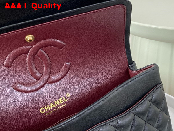 Chanel Classic 11 12 Handbag in Black Lambskin Gold Tone Metal Ref A01112 Replica