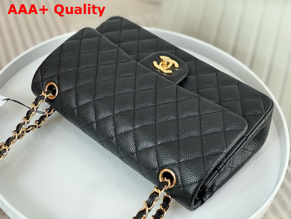 Chanel Classic 11 12 Handbag in Black Shiny Grained Calfskin Gold Tone Metal Ref A01112 Replica