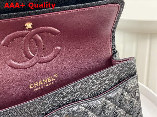 Chanel Classic 11 12 Handbag in Black Shiny Grained Calfskin Gold Tone Metal Ref A01112 Replica