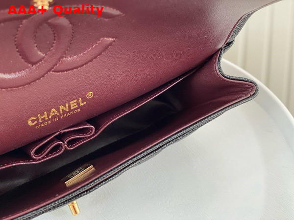 Chanel Classic 11 12 Handbag in Black Shiny Grained Calfskin Gold Tone Metal Ref A01112 Replica