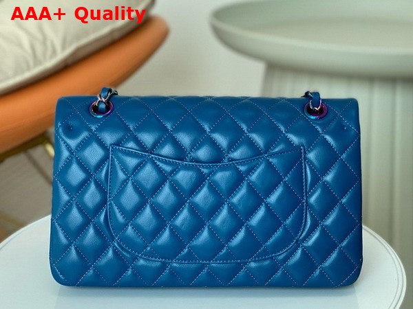 Chanel Classic 11 12 Handbag in Blue Lambskin with Iridescent Metal A01112 Replica