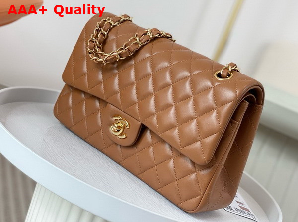 Chanel Classic 11 12 Handbag in Brown Lambskin Gold Tone Metal Ref A01112 Replica