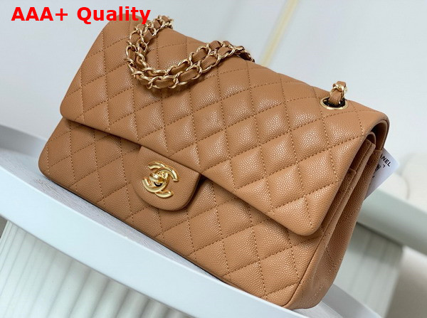 Chanel Classic 11 12 Handbag in Brown Shiny Grained Calfskin Gold Tone Metal Ref A01112 Replica