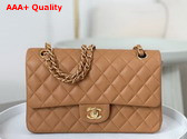 Chanel Classic 11 12 Handbag in Brown Shiny Grained Calfskin Gold Tone Metal Ref A01112 Replica