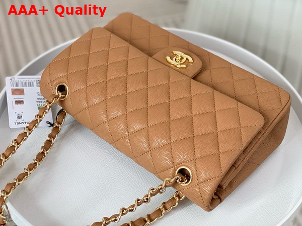 Chanel Classic 11 12 Handbag in Brown Shiny Grained Calfskin Gold Tone Metal Ref A01112 Replica