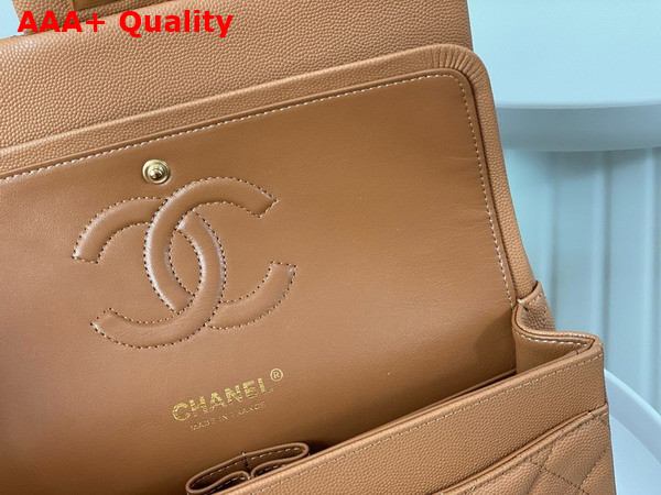 Chanel Classic 11 12 Handbag in Brown Shiny Grained Calfskin Gold Tone Metal Ref A01112 Replica