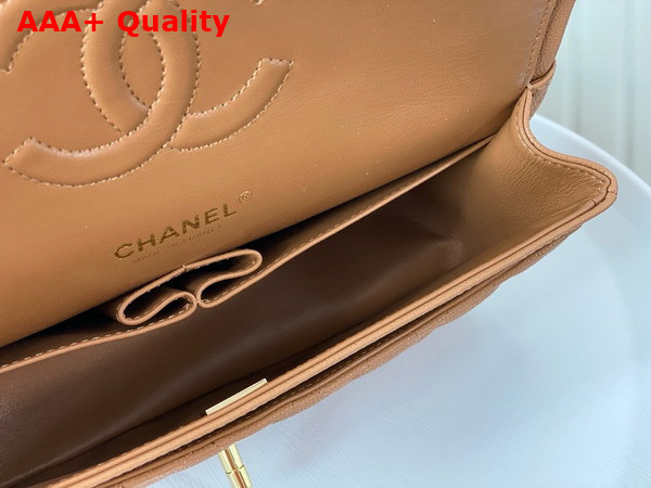 Chanel Classic 11 12 Handbag in Brown Shiny Grained Calfskin Gold Tone Metal Ref A01112 Replica